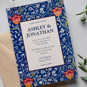 Invitación Elegante Boda del patrón William Morris Willow