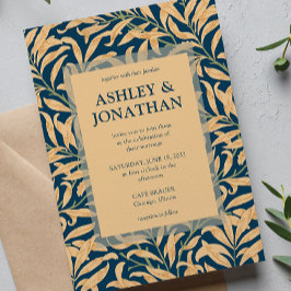 Invitación Elegante Boda del patrón William Morris Willow