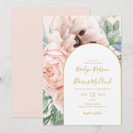 Invitación Elegante Boda del Rubor Floral Garden Pastel Casua