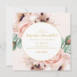 Invitación Elegante Boda del Rubor Floral Garden Pastel Squar