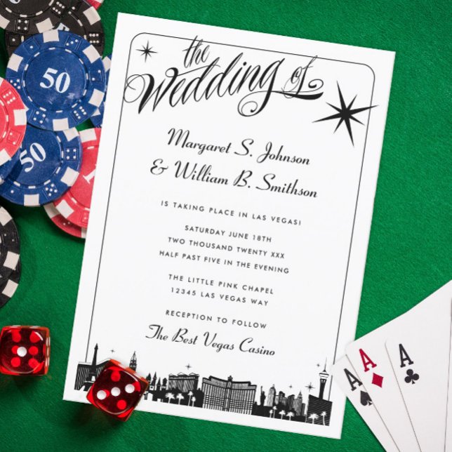 Invitación Elegante Boda del Skyline Strip de Las Vegas (Subido por el creador)