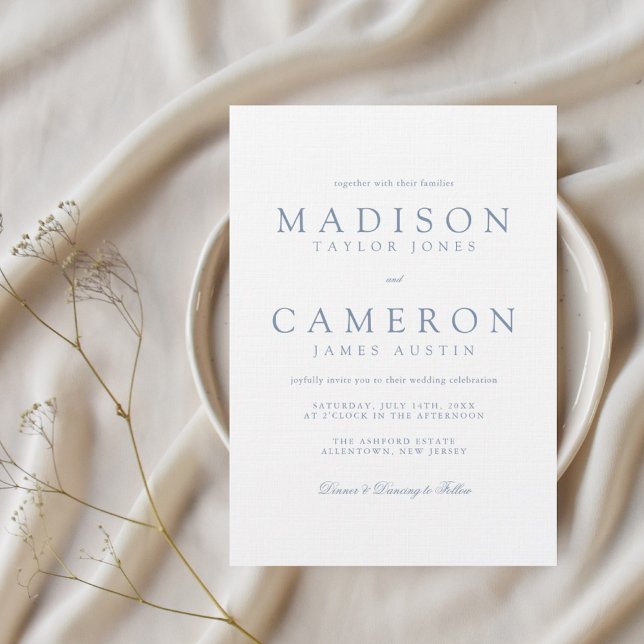 Invitación Elegante Boda Delicado Azul Dusty (Subido por el creador)