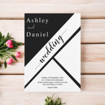 Elegante Boda Delicado Moderno Blanco Y Negro