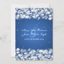 Invitación Elegante Boda Deslumbrante Estrellas Azul