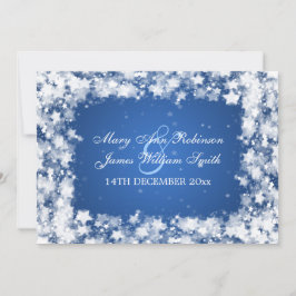 Invitación Elegante Boda Deslumbrante Estrellas Azul