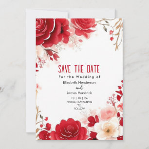 Invitación Elegante Boda digital minimalista Crimson rojo