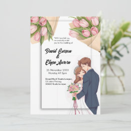 Invitación Elegante boda diseño atemporal y romántico