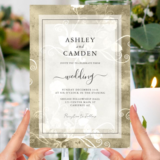 Invitación Elegante Boda Dorada Antigua (Subido por el creador)