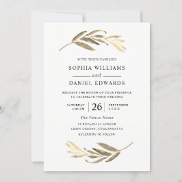 Invitación Elegante Boda Dorada deja todas las estaciones