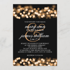 Invitación Elegante Boda Dorada Hollywood Glam