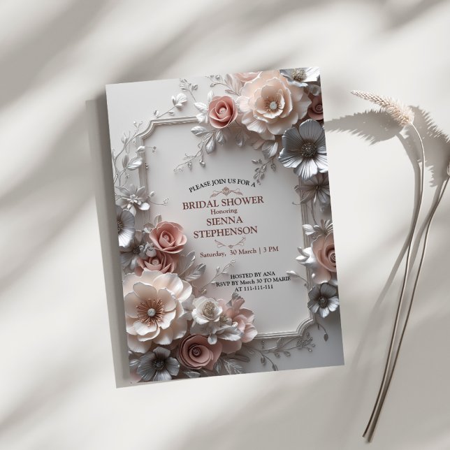 Invitación "Elegante Boda/ducha de novia floral (Subido por el creador)