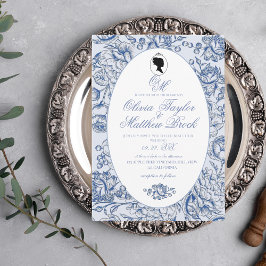 Invitación Elegante Boda Dusty Blue Bridgerton
