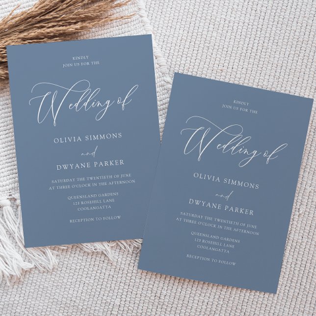 Invitación Elegante Boda Dusty Blue Modern (Subido por el creador)