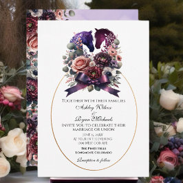 Invitación Elegante Boda ecuestre acuarela