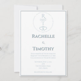 Invitación Elegante Boda editable gris blanco guión