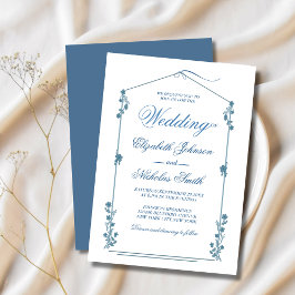 Invitación elegante boda elegante de color azul sage