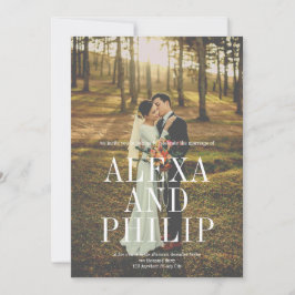 Invitación Elegante Boda elegante de fotografía grande