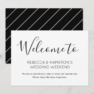 Invitación Elegante Boda en Blanco y Negro Bienvenida