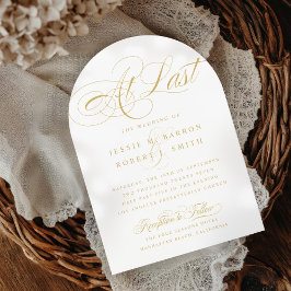 Invitación Elegante Boda En El Último Arco De Caligrafía De O