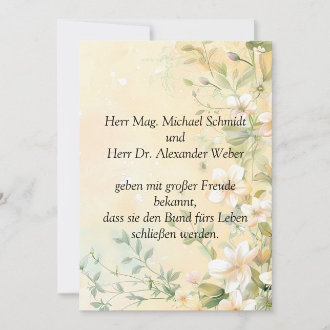 Invitación Elegante boda en pastel (Anverso)