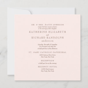 Invitación Elegante Boda en Plaza de la Venue Blush 2 