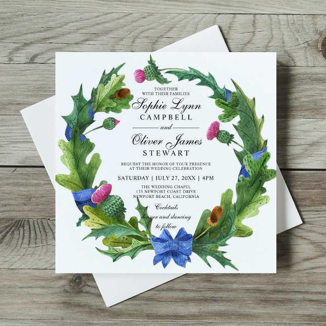 Invitación Elegante Boda escarpado escocés (Subido por el creador)