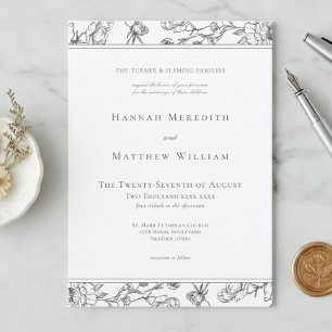Invitación Elegante Boda Escudo de pájaros de la Chinoiserie 