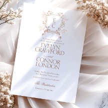 Elegante Boda Escudo floral de otoño