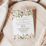 Invitación Elegante Boda español floral de otoño<br><div class="desc">Esta elegante y elegante invitación floral de bodas española de otoño es perfecta para un boda moderno. El diseño presenta rosas rosas rosas rosas,  blancas y rosadas,  peonías con follaje verde agrupadas en ramos,  acentuando los hermosos colores otoñales.</div>