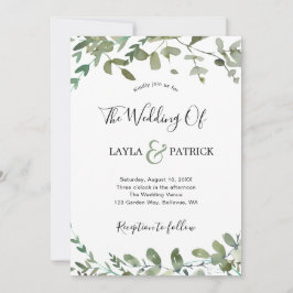 Invitación Elegante Boda Eucalyptus
