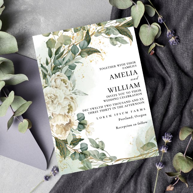 Invitación Elegante Boda Eucalyptus (Subido por el creador)