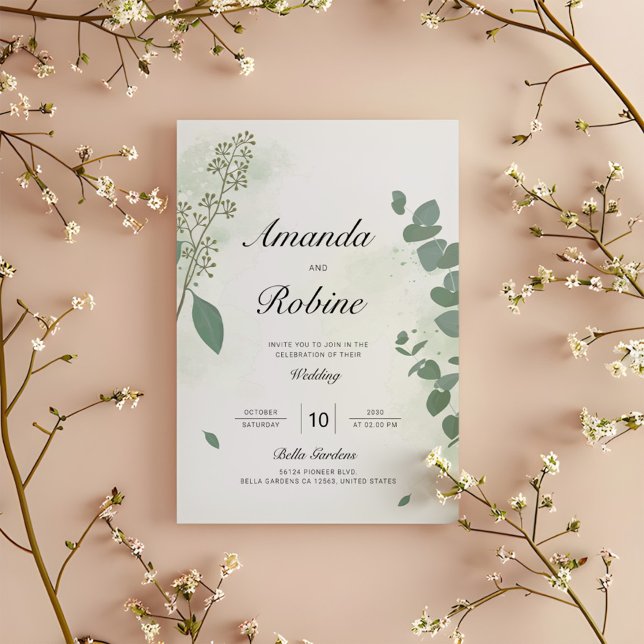 Invitación Elegante Boda Eucalyptus (Subido por el creador)