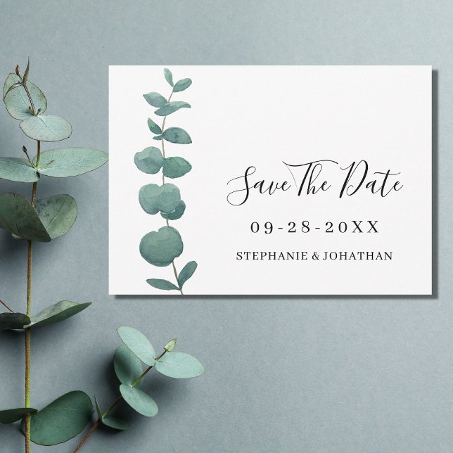 Invitación Elegante Boda Eucalyptus Ahorra La Fecha (Subido por el creador)