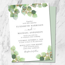 Elegante Boda Eucalyptus Gold Watercolor
