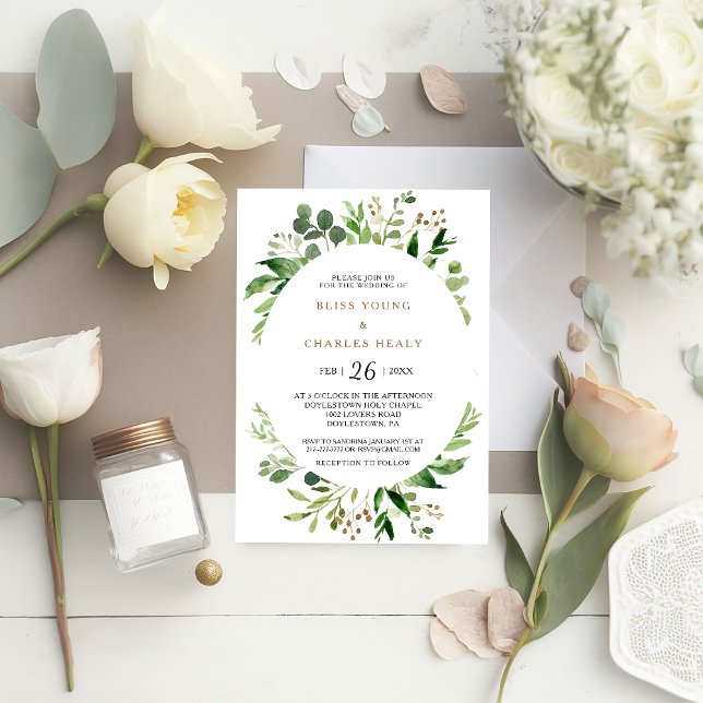 Invitación Elegante Boda Eucalyptus Leaf Greenery (Subido por el creador)