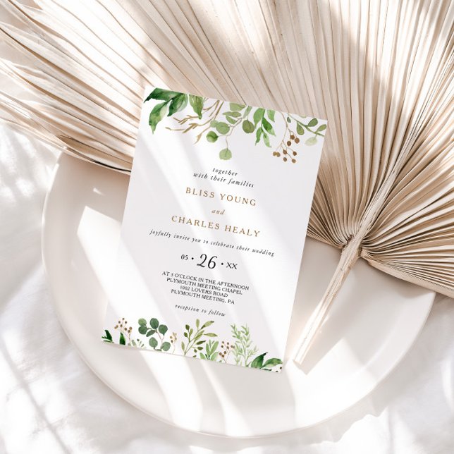 Invitación Elegante Boda Eucalyptus Leaf Greenery (Subido por el creador)