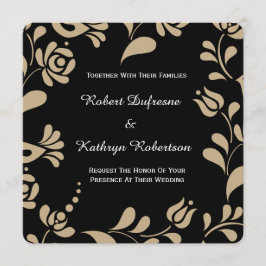 Invitación Elegante Boda Europeo de Arte Folclórico