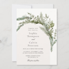 Invitación Elegante Boda Evergreen Winter Greenery