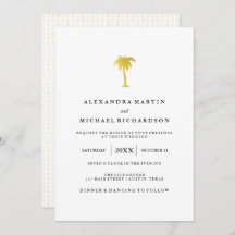 Elegante Boda Faux Gold Palm Tree