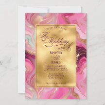 Elegante Boda Faux Gold y Pink Marble