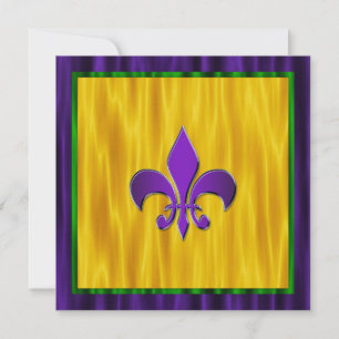 Invitación Elegante Boda Fleur De Lis Mardi Gras