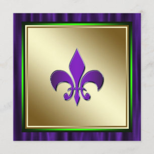 Invitación Elegante Boda Fleur De Lis Mardi Gras