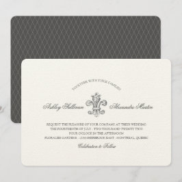 Invitación Elegante Boda Fleur de Lis y RSVP 2