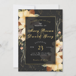 Invitación Elegante Boda Flor de Oro