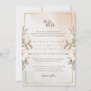 Invitación Elegante Boda floral