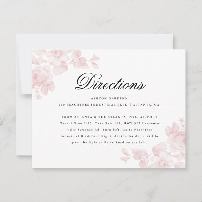 Invitación Elegante Boda floral (Anverso)
