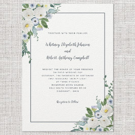 Invitación Elegante Boda floral acuarela Moda gris lujo