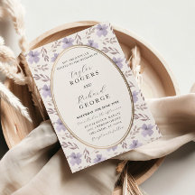 Elegante Boda Floral Acuarela Púrpura