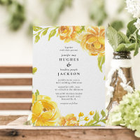 Elegante Boda Floral Amarilla de Verano con Acuare