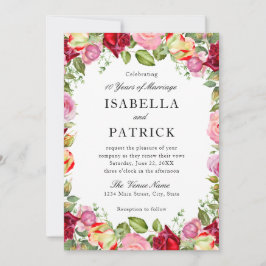 Invitación Elegante Boda floral Aniversario de la renovación